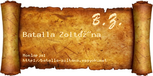 Batalla Zoltána névjegykártya